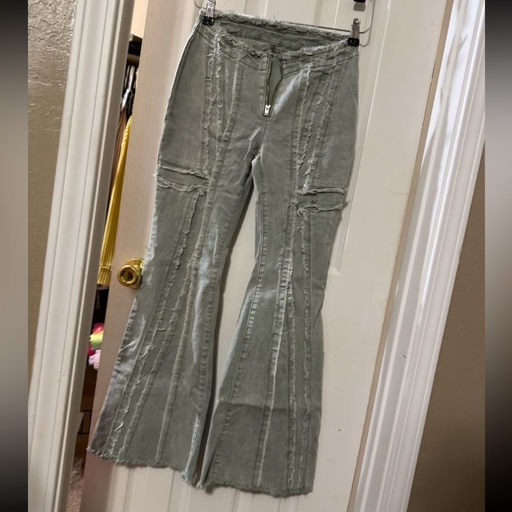 Bell bottom unique jeans
